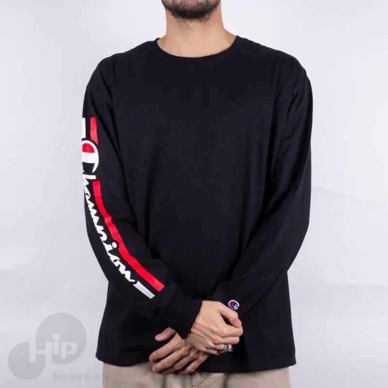 Camisa Camiseta Manga Longa Masculino Champion Rap Swag Top Promoção
