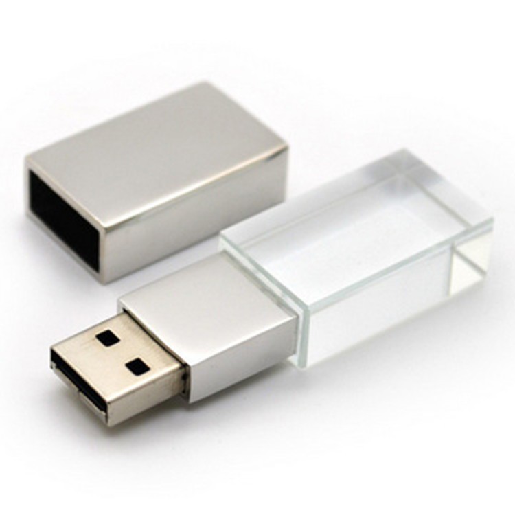 Pen Drive Vidro e Metal 4GB/8GB/16GB/32GB/64GB  - USB 2.0 ( NÃO PERSONALIZAMOS )