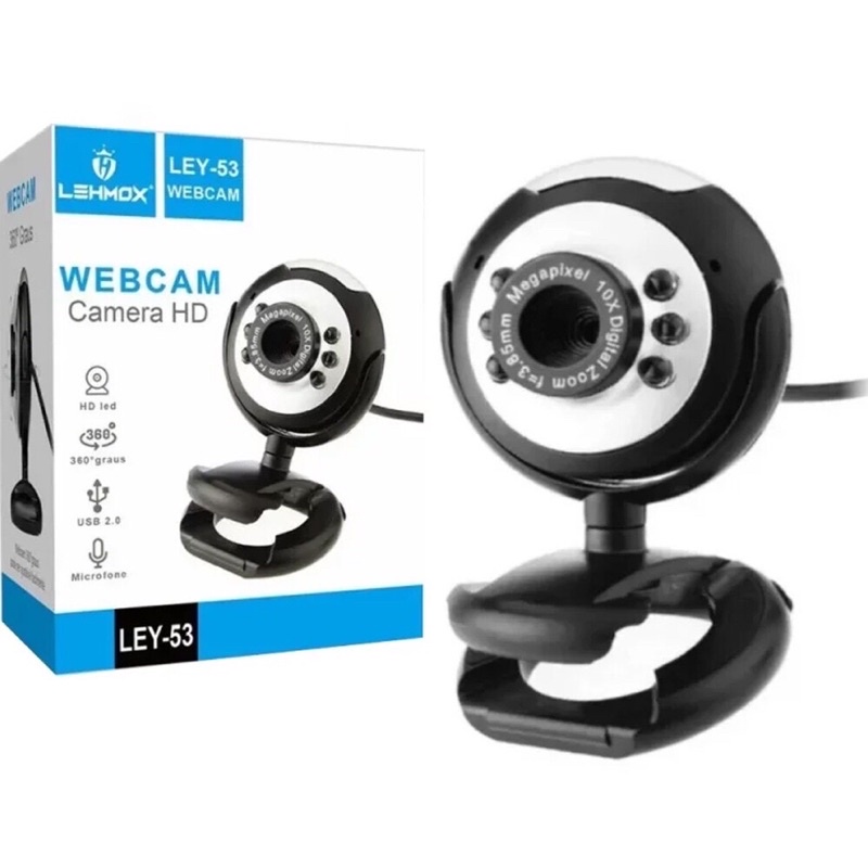 Webcam Câmera Com Microfone USB Para PC e notebook lehmox