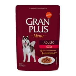 Ração Úmida Sachê GranPlus Gourmet Cães Adultos Carne 100g