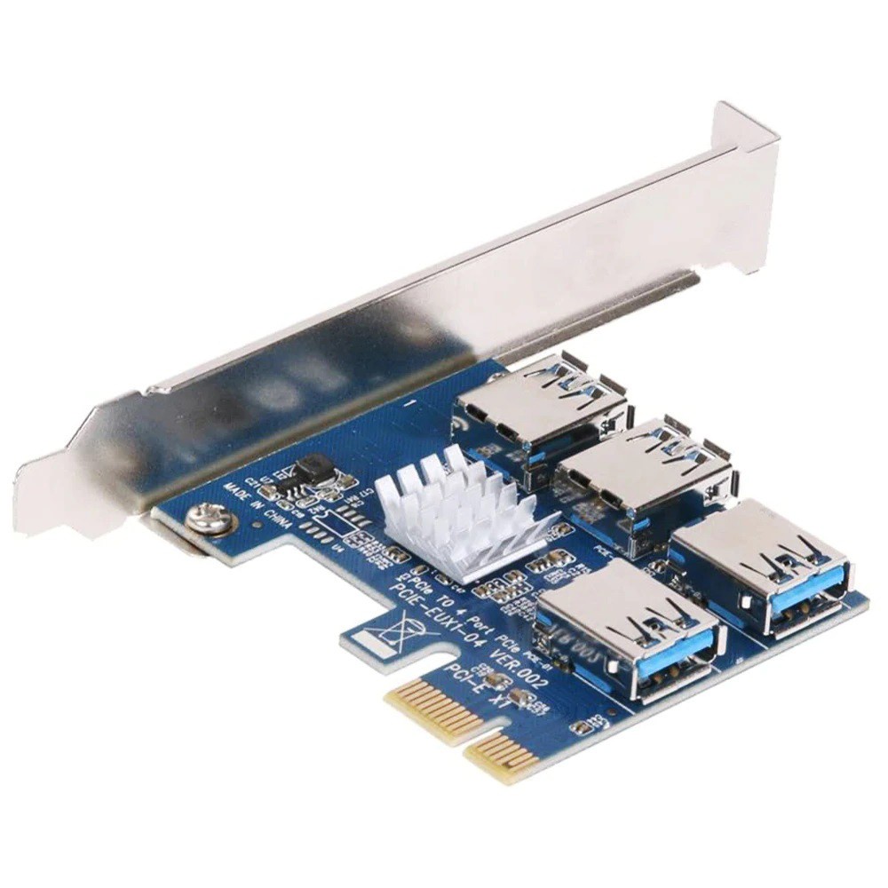 Placa Pci-e Multiplicadora Para Riser Mineração C/Dissipador
