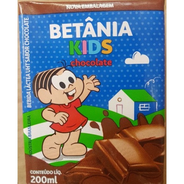 Bebida láctea de chocolate Betânia Kids 200 ml com 4 unidades