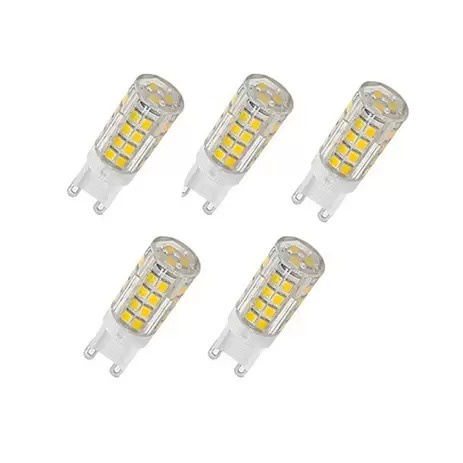 Kit 5 Lâmpadas Lâmpada  Led Halopim G9 Para Lustres Pendentes Arandela 5w Branco Quente e Frio Bivolt Pronta Entrega
