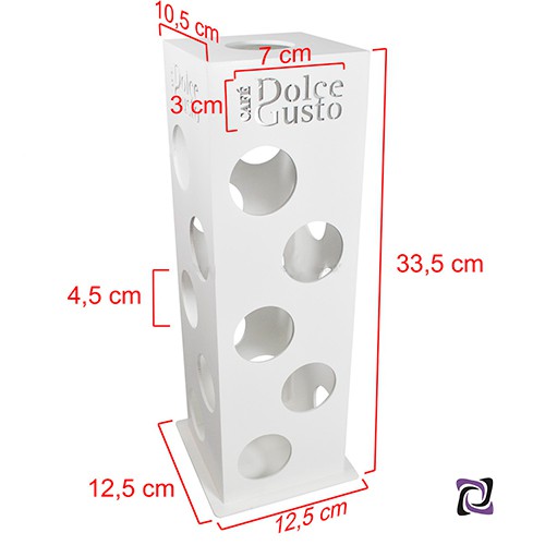 Porta Cápsulas Torre P/ 21 Cápsulas Café Dolce Gusto Mdf