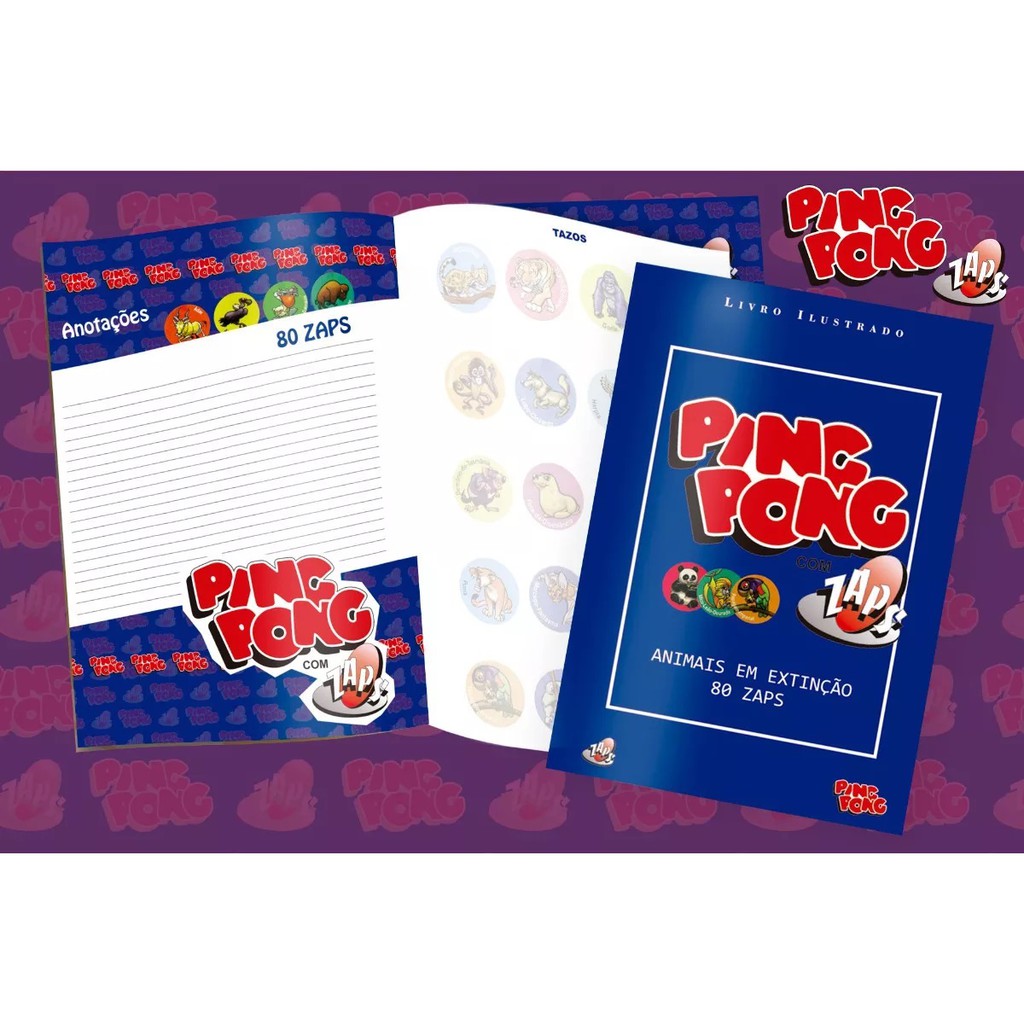 Álbum Tazos Ping Pong Animais Em Extinção Oozarus Retro Collection