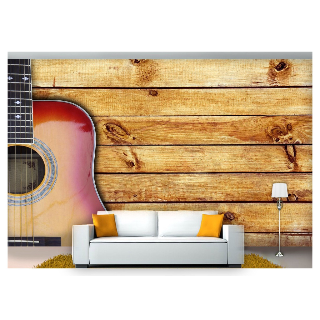 papel de parede Musica instrumentos Violão 3D 6m² MUS02