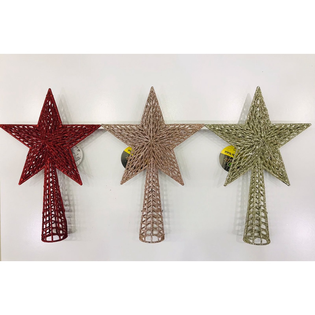 Ponteira Glitter Estrela Para Árvore De Natal | Shopee Brasil