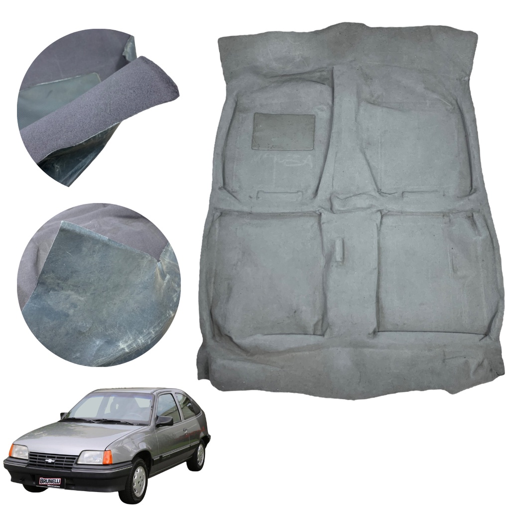 Carpete Moldado Assoalho Chevrolet Kadett Até 1995 Cinza