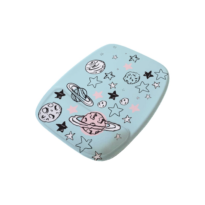 Mouse Pad Ergonomico Retangular Estrela Espaço Lua Planetas 1