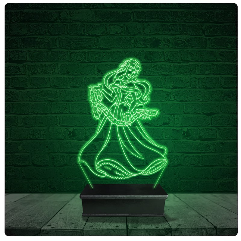 Luminária Abajur Acrílico Led - Princesas disney 06