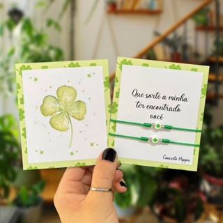 Kit Pulseiras Trevo Da Sorte Casal - Amizade BFF em Oferta na Shopee