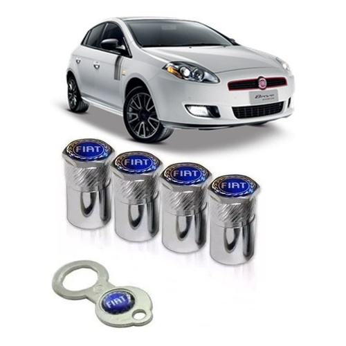 Tampa Alumínio Cromado Bico Pneu Fiat Azul Bravo Idea Palio