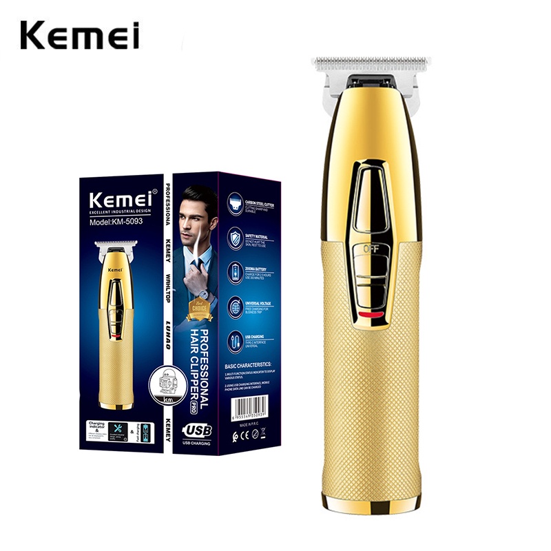 Kemei Máquina De Cortar Cabelo Acabamento Profissional Corte De Aparador De Barba 0mm T-Outliner Masculino Cortador Elét em Oferta na Shopee