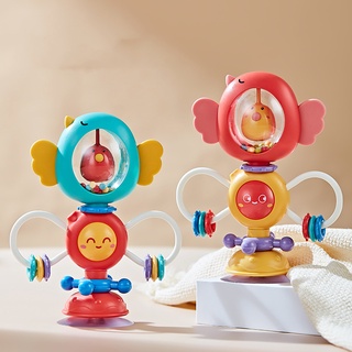 Desenho Animado Rotativo Para Brinquedos De Bebê 0 12 Meses Pássaro De Apertar Carro Miçanga Jogo Ventosa Fidget Girador Superior Brinquedo Giratório