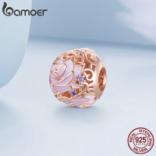 Bamoer Bead 925 Sterling Silver Rose Pendurado Pendnt Moda Colar Jóias Para Mulheres em Oferta na Shopee