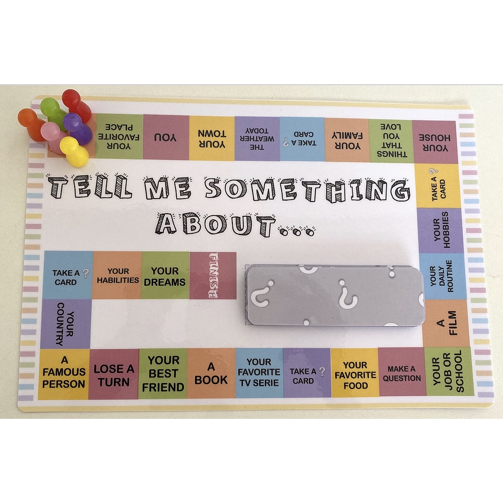 Jogo de tabuleiro pedagógico em inglês - English Board Game "Tell me ...