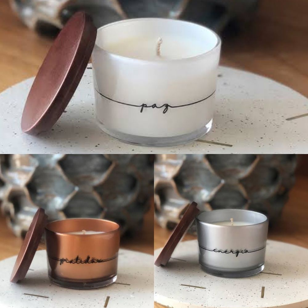 Imagem KIT ZEN VELA LINHA DESEJOS PRATA, FRESH TEA- ENERGIA + BRANCO, FRESH TEA- PAZ + BRONZE, FRESH TEA- GRATIDÃO- BRIGHT SIDE