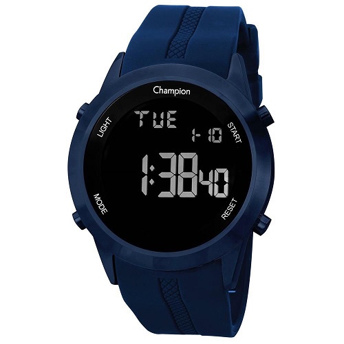 Relógio Champion Masculino Digital Esportivo, à prova d'água, azul, moderno e barato. Ideal para presente. Model: CH4025 em Oferta na Shopee