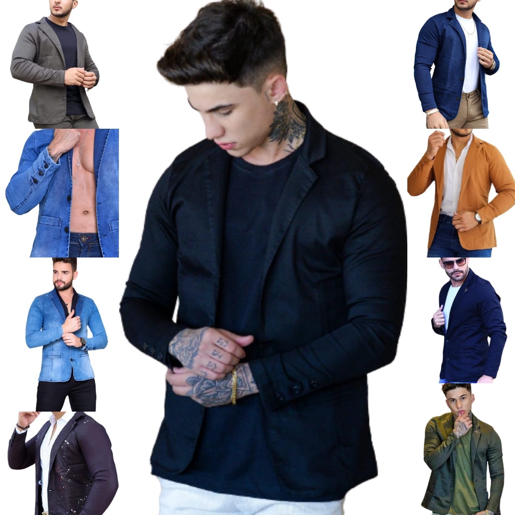 Blazer Masculino Slim Fit com Elastano