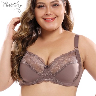PARIFAIRY sutian renda sutiã confortável sutiã com aro sutiã plus size 48 50 52 54-88709