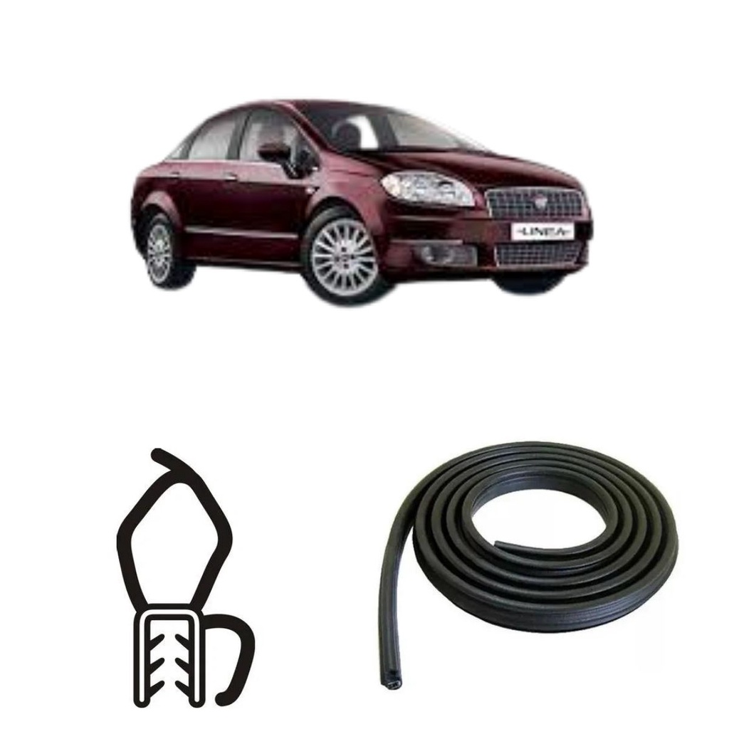 BORRACHA DO PORTA MALAS PRETA COM ABA FIAT LINEA em Oferta na Shopee
