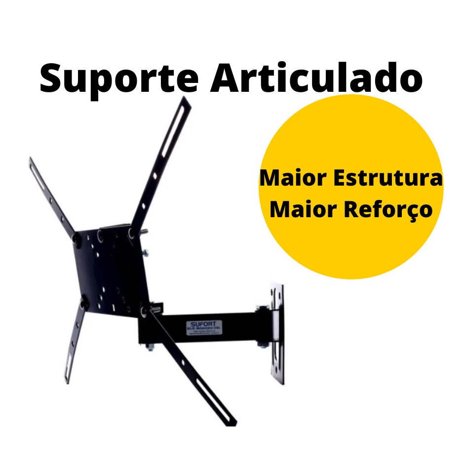 Suporte Articulado Tv Monitor Lcd Led Plasma 15 20 22 27 29 32 39 40 42 43 47 49 50  Braço Articulado Parede