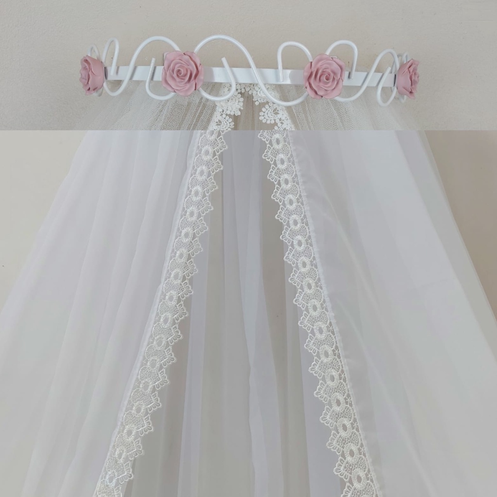 Dossel flores com mosquiteiro voal