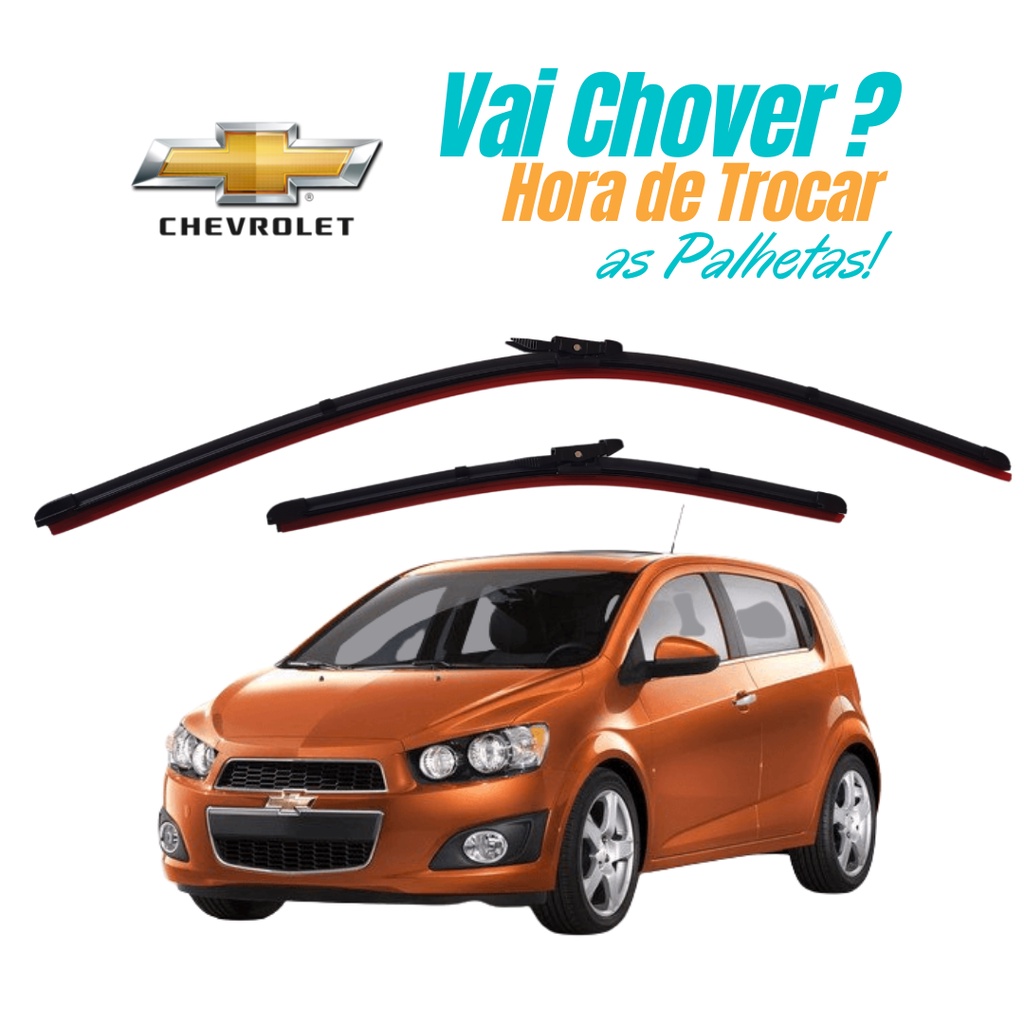 Kit Par Palhetas Limpador De Parabrisa Dianteiro Para Chevrolet Sonic Ano 2012 2013 2014