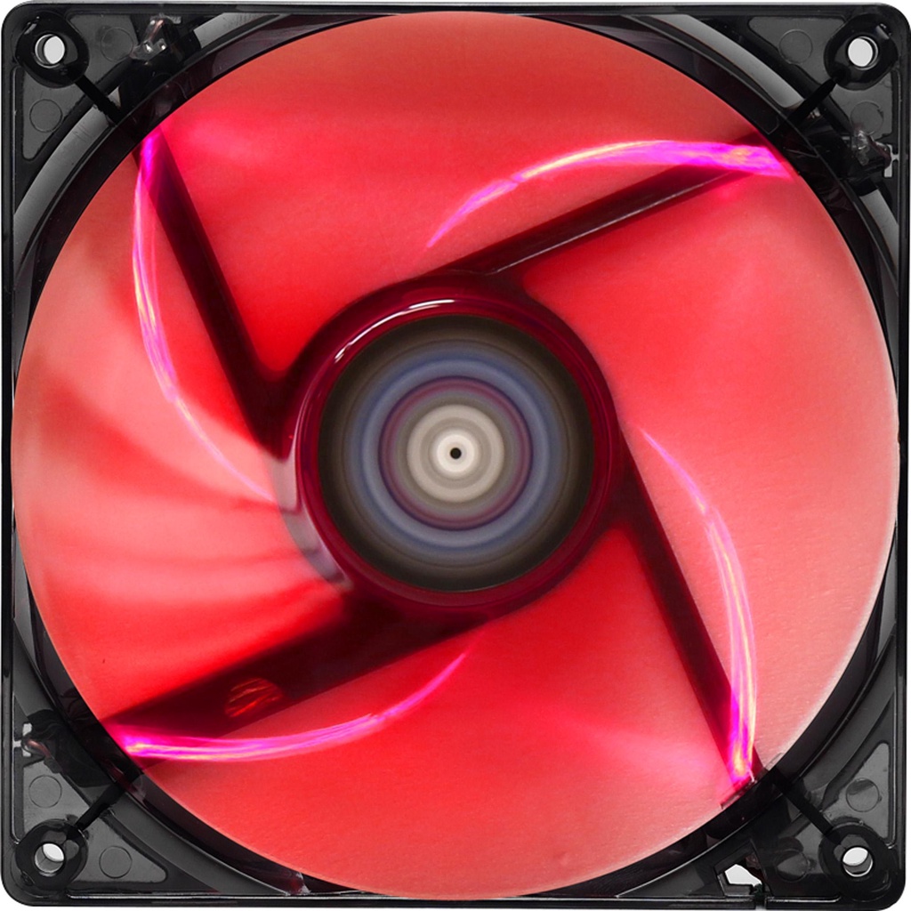 Microventilador Gabinete LED 120mm Cristal Vermelho 120x120x25mm 12cm 1650Rpm Sleeve 12v