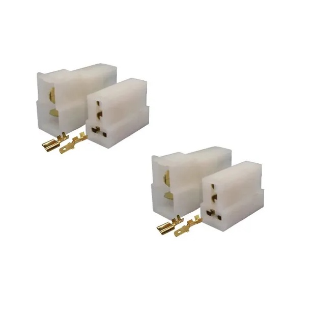 Kit Com 2 Conector 2 Vias Macho E Femea Com Terminal Kit Com 2 Conector 2 Vias Macho E Femea Com Terminal