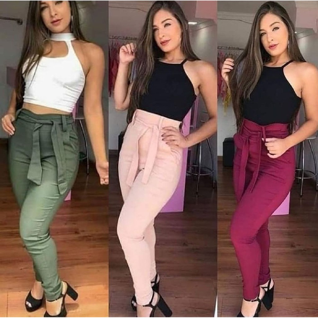 calça cintura alta bengaline