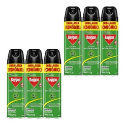 Kit com 6 Inseticidas Baygon Aerossol Ação Total 360ml cada