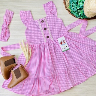 Vestido Infantil Xadrez Rosa Menina Bebe Fazendinha em Oferta na Shopee