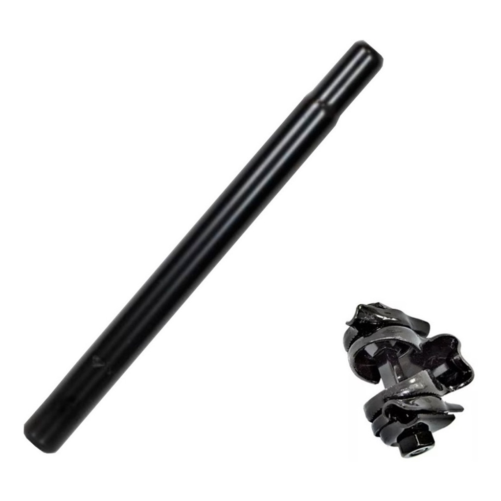 Kit Canote Selim Reforçado Para Bike MTB 27.2mm Preto + Carrinho Castanha Completo