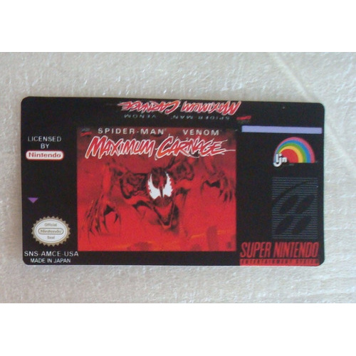 Label Maximum Carnage Cartucho Super Nintendo Snes Game Fita