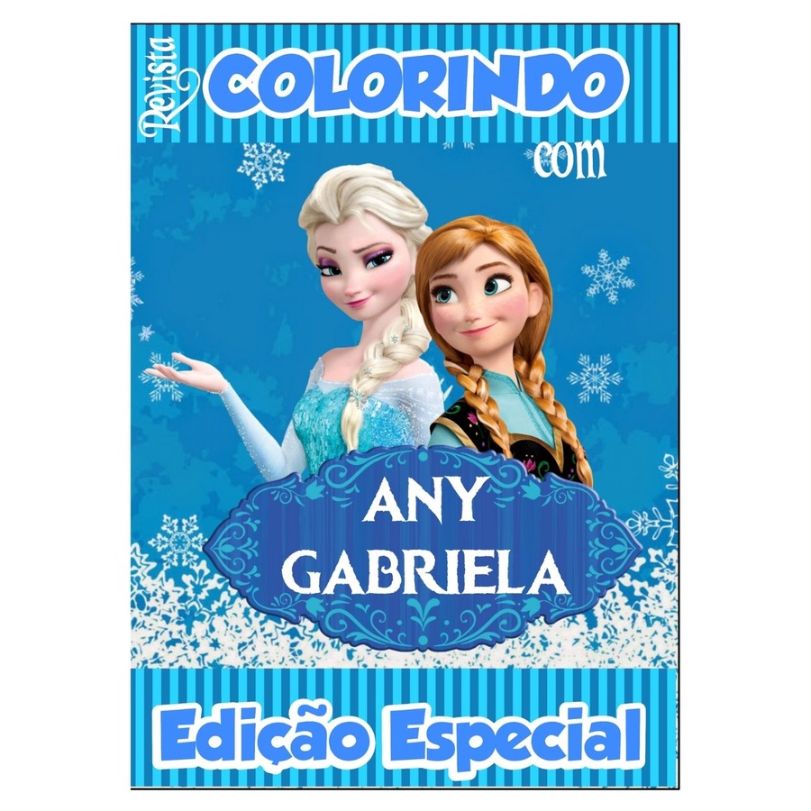 Livro De Colorir Personalizado / Revistinha de Colorir - Tema Frozen