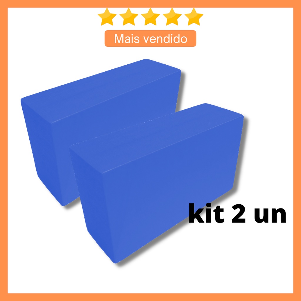 Imagem Kit 2 Bloco de yoga 23x13x7cm - Tijolinho para Ioga e pilates