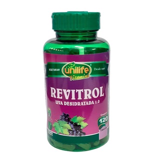 Uva Desidratada Revitrol Resveratrol Unilife 120 Cápsulas De 500mg