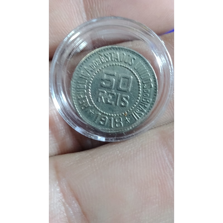 Moeda 50 Réis 1918 República Brasileira