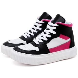 Tenis Cano Medio Dubuy Feminino Street Branco Rosa 030FG