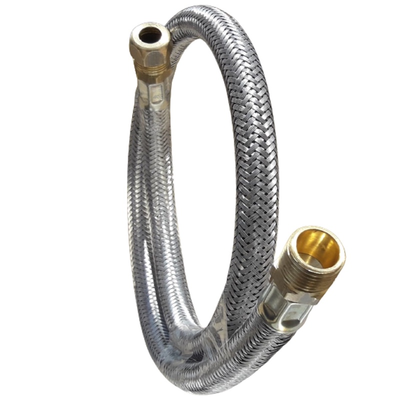 MANGUEIRA METÁLICA INOX FOGÃO COZINHA DAKO MACHO 80 CM