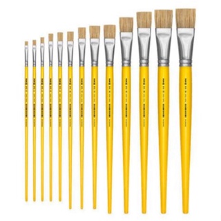 Pincel Cerdas Chato Amarelo 805 e 815 Nº 2 ao 24 - Tigre | Artesanato Artístico Escolar em Oferta na Shopee