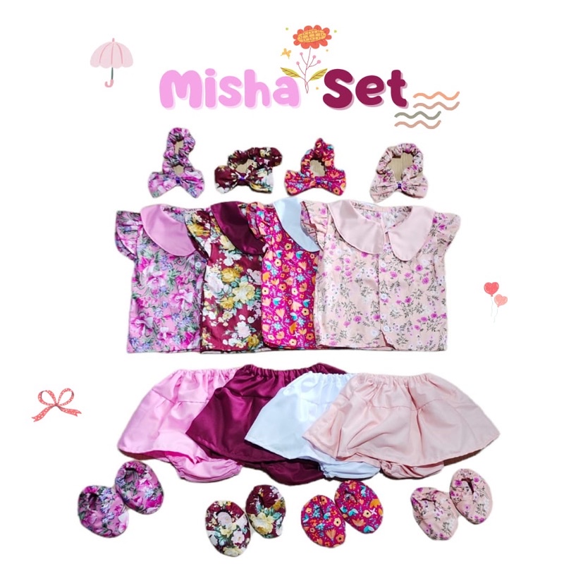 Conjunto De Roupas De Bebê Misha De 0 A 12 Meses Com Faixa E Sapatos Grátis