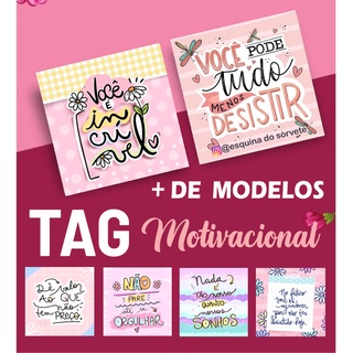 TAG AGRADECIMENTO CLIENTE - FRASES DE MOTIVAÇÃO - 10 un. 4X4cm