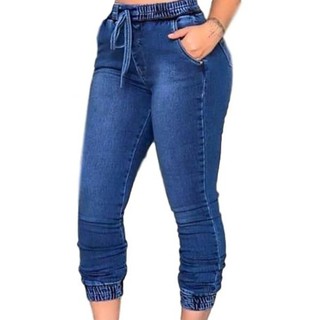 Kit 2 Calças Jeans Feminina Jogger Cos Elastico Blogueira