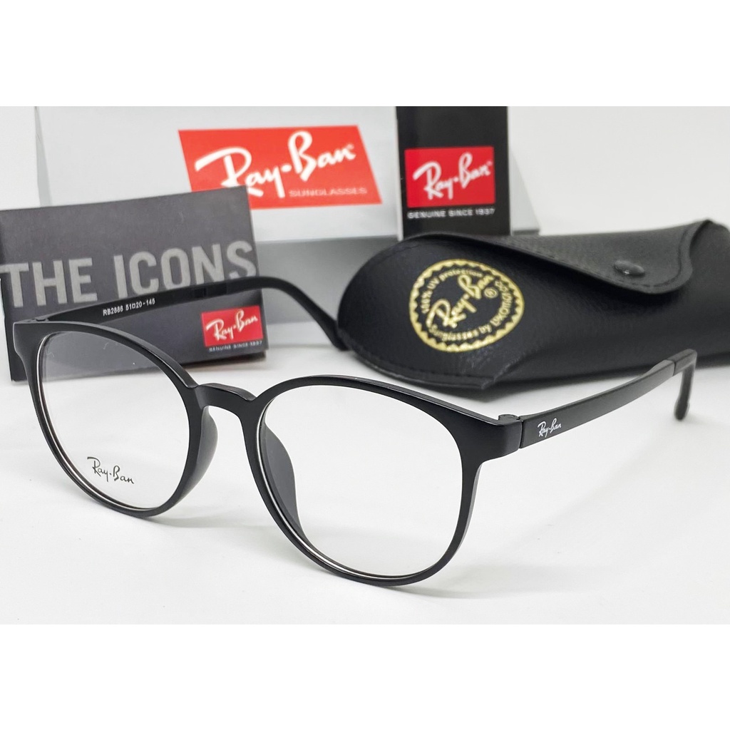 Óculos Pra Grau RayBan Armação R.2886 Redondo Round Preto Fosco Masculino Feminino Lançamento - Oferta