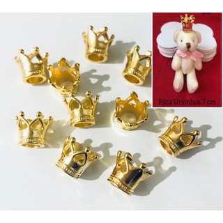 Mini Coroa Dourada ABS (Para Ursinho) (10 unidades) para Laços e Tiaras