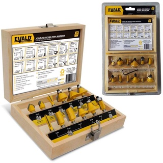 Jogo de Fresas Tupia para Madeira Kit 12 Peças Haste 6 MM RC012BAL EVALD em Oferta na Shopee
