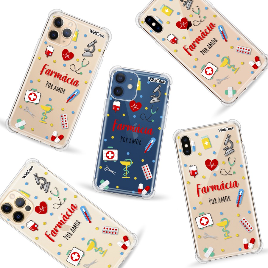 Capinha de Celular Transparente Cp31 Profissão Farmácia Para iPhone 5 6 7 8 11 12 13 14 15 16 Se Xr Xs Pro Max Mini