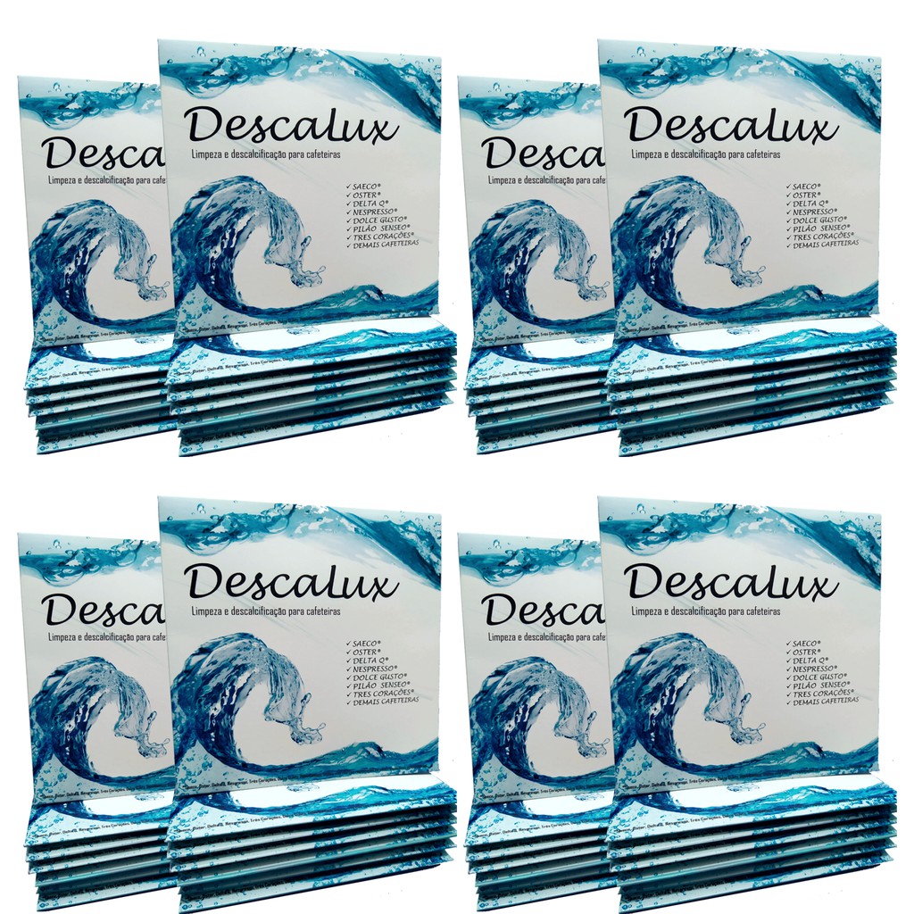 8X Descalcificante Descalux Cafeteira Limpeza Nespresso Dolce Gusto Tres e Outras